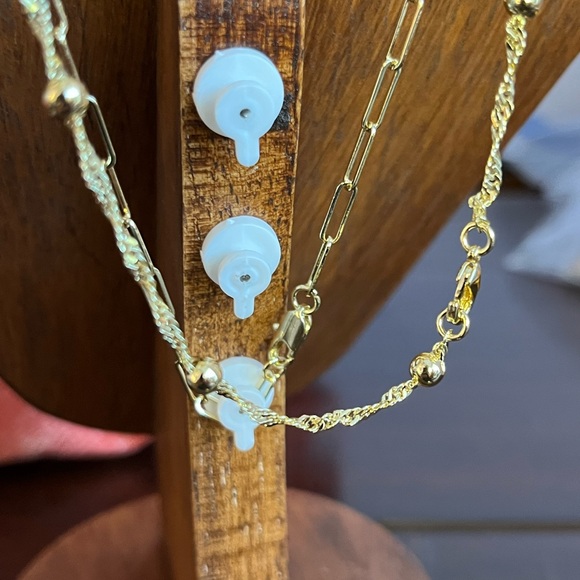 Gold Key Necklace and a Beaded Layering Necklace 18” and 20” - Picture 5 of 5